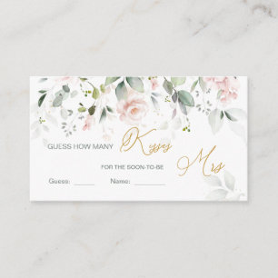 Carte D'accompagnement Pink Floral Devine Combien De Baisers Jeu