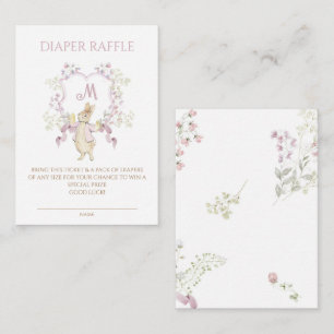 Carte D'accompagnement Pink Floral Pierre le lapin Baby shower couche