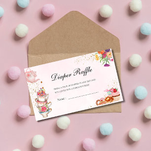 Carte D'accompagnement Pink Floral tea Baby est Basse baby shower