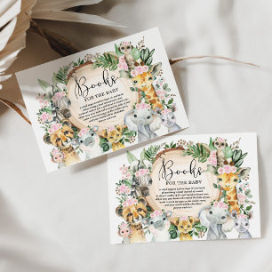 Carte D'accompagnement Pink Floral Wild Jungle Safari Livres pour Baby Gi