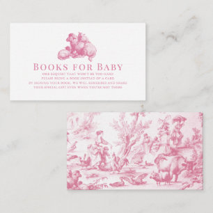 Carte D'accompagnement Pink French Country Farm Animal Livres pour bébé