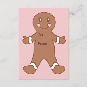 Carte D'accompagnement Pink Gingerbread Boy Tags cadeaux