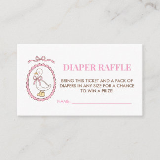 Carte D'accompagnement Pink Goose Baby Shower Diaper Raffle Card