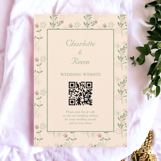 Carte D'accompagnement Pink Green Retro Y2K les années 70 Fleur Motif (Zazzle Pink Green Retro Y2K 70s Flower Pattern Enclosure Card)