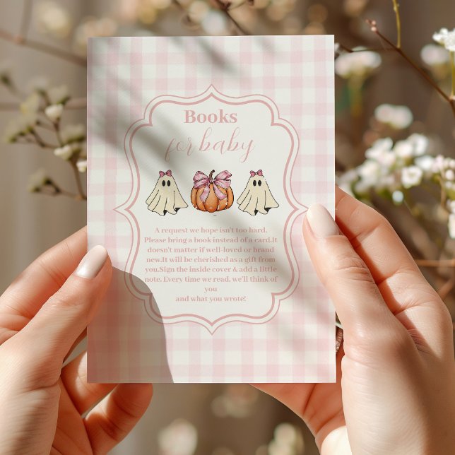 Carte D'accompagnement Pink Halloween Ghost Bow Girl Baby Books for Baby (Créateur téléchargé)