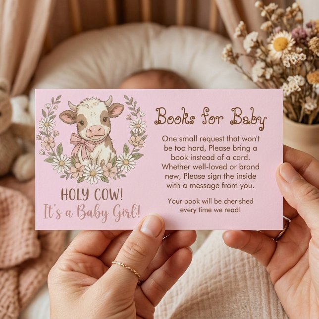 Carte D'accompagnement Pink Holy Cow Books for Baby Shower (Créateur téléchargé)