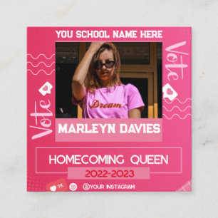 Carte D'accompagnement Pink Homecoming Queen Campagne Flyer