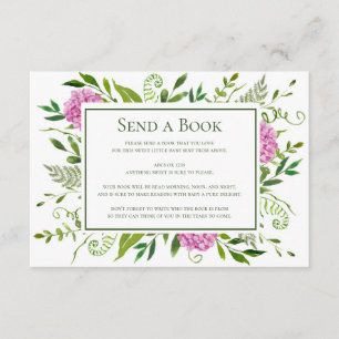 Carte D'accompagnement Pink Hydrangeas Envoyer un livre Baby shower virtu