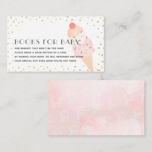 Carte D'accompagnement Pink Ice Cream Gold Baby shower Demande de réserva