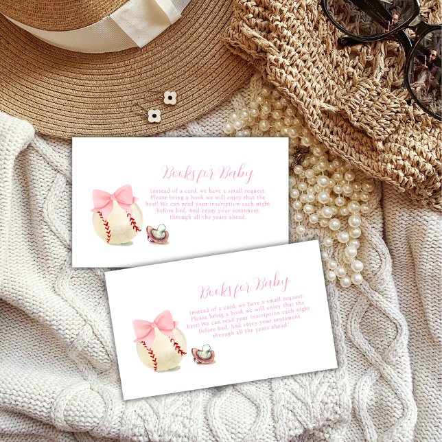 Carte D'accompagnement Pink Pacifier Baseball Sport Books For Baby Shower (Pink Pacifier Baseball Sport Books For Baby Shower Enclosure Card)