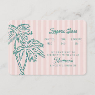 Carte D'accompagnement Pink Palm Springs Pastel Beach Lingerie Insertion