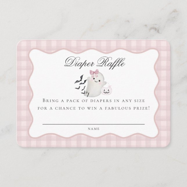 Carte D'accompagnement Pink Pastel Little Boo Ghost Diaper Raffin Insérer (Devant)