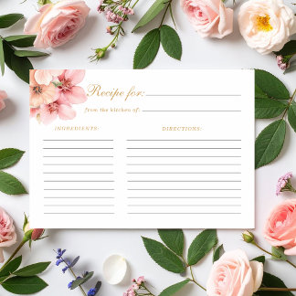 Carte D'accompagnement Pink Petals and Prosecco Bridal Shower Recipe