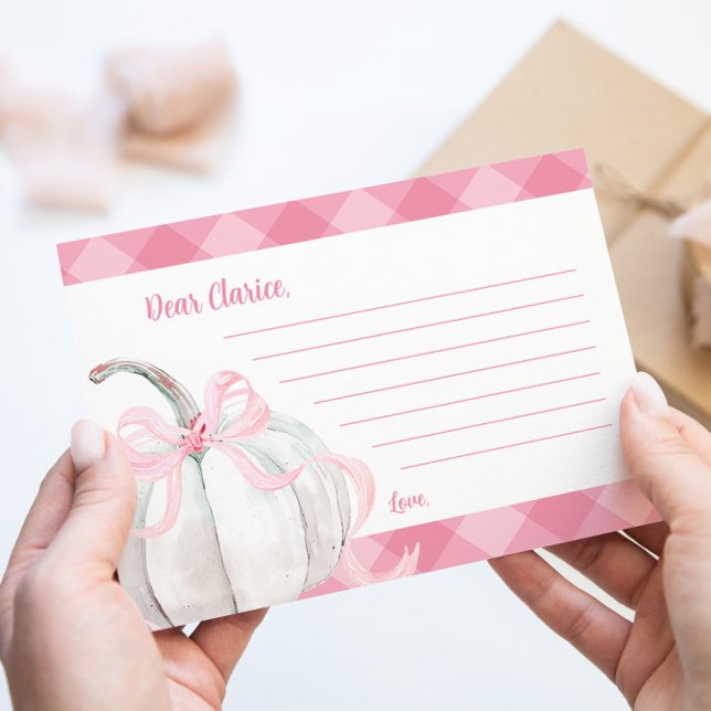 Carte D'accompagnement Pink Preppy Citrouille Anniversaire heure Notes (Créateur téléchargé)