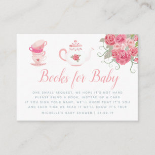 Carte D'accompagnement Pink Roses Tea Party Baby shower Demande de réserv