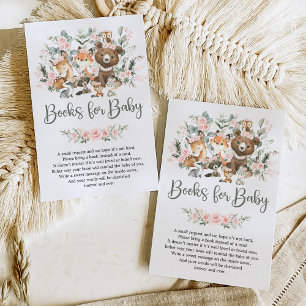 Carte D'accompagnement Pink Sage Floral Woodland Animals Livres pour bébé