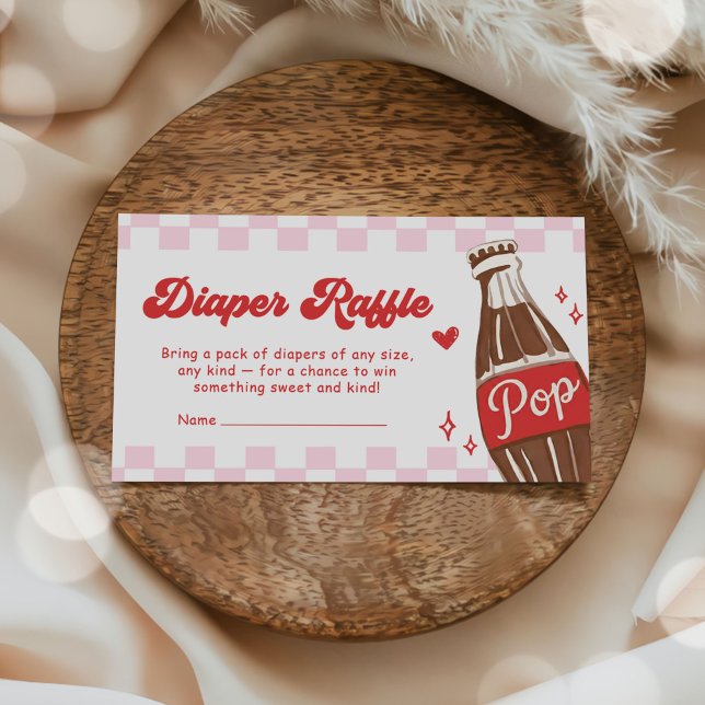 Carte D'accompagnement Pink She's Ready to Pop Baby Shower Diaper Raffle (Créateur téléchargé)