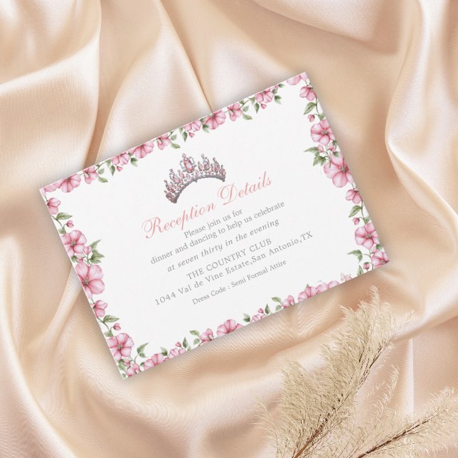 Carte D'accompagnement Pink Silver Mis Quince Glitter Quinceañera (Créateur téléchargé)