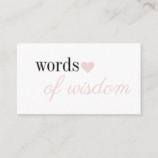 Carte D'accompagnement Pink Simple Girl Mots Baby showers de sagesse