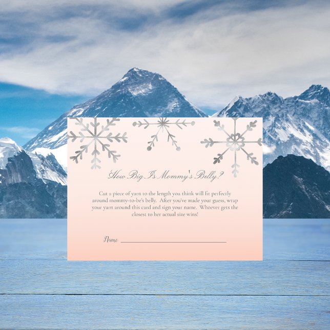 Carte D'accompagnement Pink Snowflake Mommy's Belly Taille Baby shower Je (Créateur téléchargé)