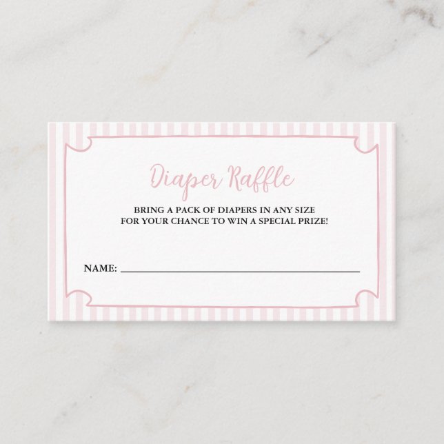 Carte D'accompagnement Pink Stripes Tini One est sur le chemin Diaper Raf (Devant)