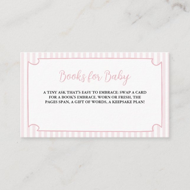 Carte D'accompagnement Pink Stripes Tini One Is on the Way Livres pour bé (Devant)