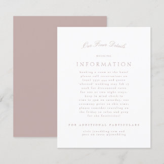 Carte D'accompagnement Pink Taupe Classique Élégant Mariage formel