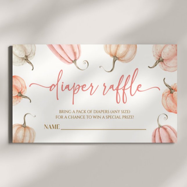 Carte D'accompagnement Pink Un Petit Baby shower Citrouille Déchets Raffl (Créateur téléchargé)