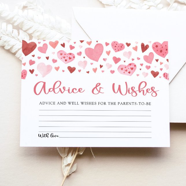 Carte D'accompagnement Pink Valentine Conseils et souhaits Baby shower Je (Créateur téléchargé)