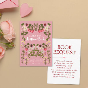 Carte D'accompagnement Pink Valentine's Day Books for Baby shower Request