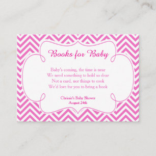 Carte D'accompagnement Pink & White Chevron Baseball Baby Book Demande