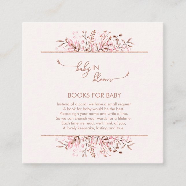 Carte D'accompagnement Pink Wildflower Baby in Bloom Books for Baby (Devant)