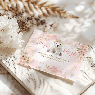 Carte D'accompagnement Pink Winter Bear It a Girl Baby shower Book