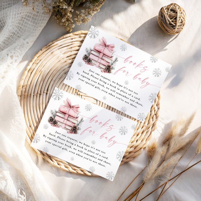 Carte D'accompagnement Pink Winter New Chapter Begins Books For Baby Card (Créateur téléchargé)