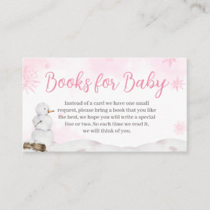 Carte D'accompagnement Pink Winter Wonderland Baby showers Livres pour bé