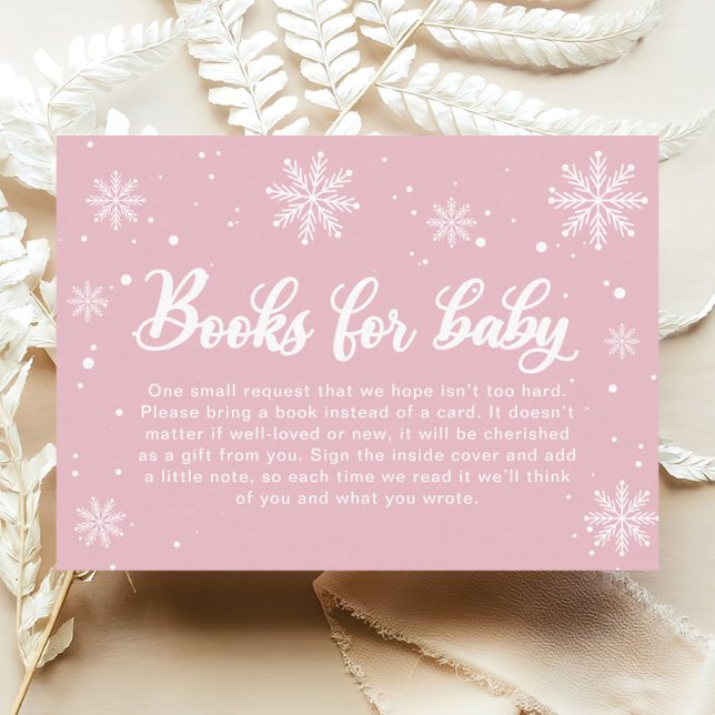 Carte D'accompagnement Pink Winter Wonderland Baby showers Livres pour bé (Créateur téléchargé)