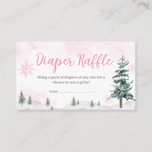 Carte D'accompagnement Pink Winter Wonderland Diaper Raffle
