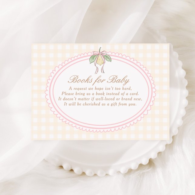 Carte D'accompagnement Pink & Yellow Lemon Bow Books for Baby (Créateur téléchargé)