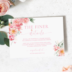 Carte D'accompagnement Piper Peony Floral Butterfly Détails de la Fête de