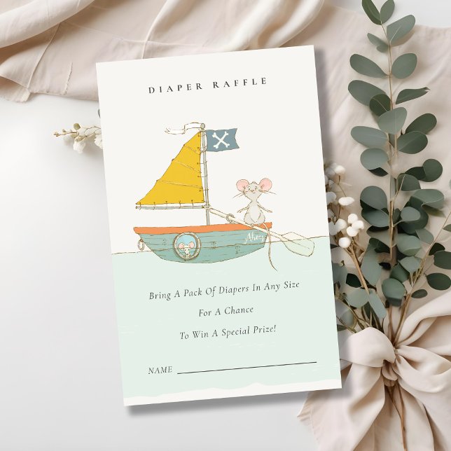 Carte D'accompagnement Pirate Souris Baby shower à rouleaux (Créateur téléchargé)