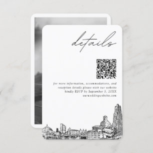 Carte D'accompagnement Pittsburgh Mariage Détails modernes Code QR