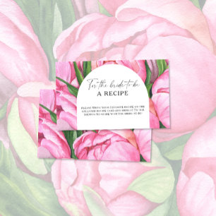 Carte D'accompagnement Pivoines aquarelle - Recette pour la future mariée