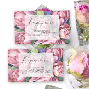 Carte D'accompagnement Pivoines florales vintage - Afficher la douche
