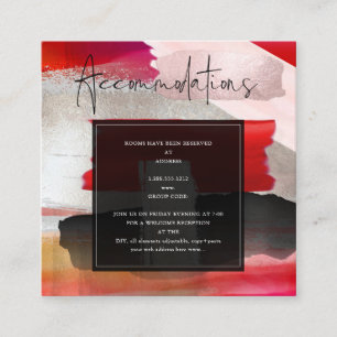 Carte D'accompagnement PixDezines Aquarelle Moderne Rouge Noir