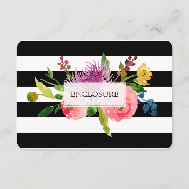 Carte D'accompagnement PixDezines directions mitzvah/DIYstripes/floral (Devant)