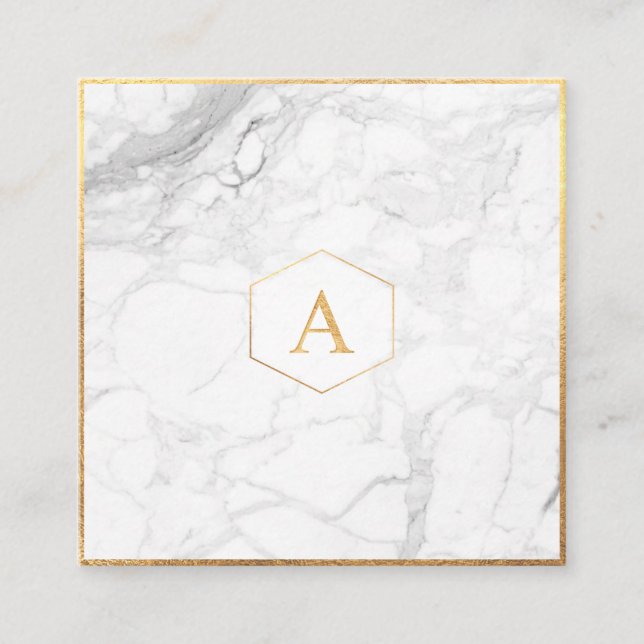 Carte D'accompagnement PixDezines MONOGRAM WISHELL/MARBLE+OR (Devant)