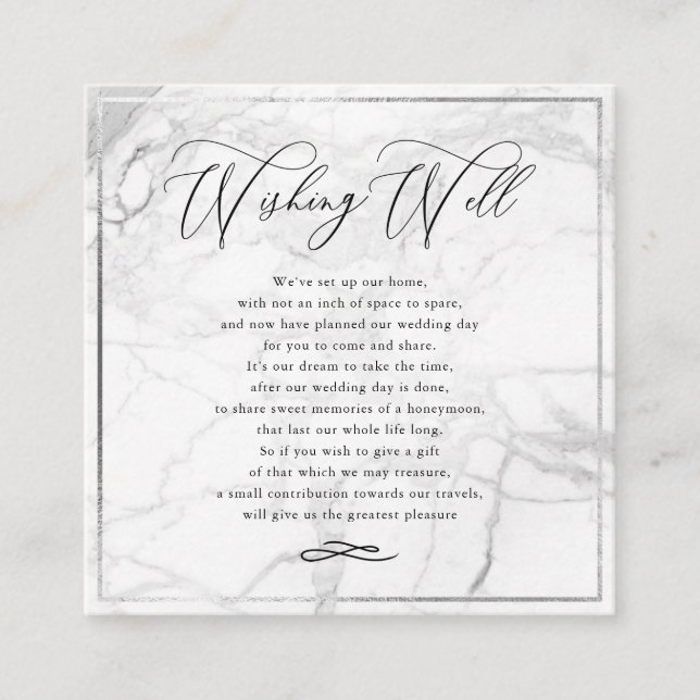 Carte D'accompagnement PixDezines Wishing well Calligraphy Marble (Devant)