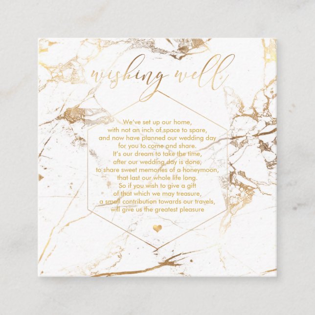 Carte D'accompagnement PixDezines Wishing Well/Marble /White+Gold (Devant)