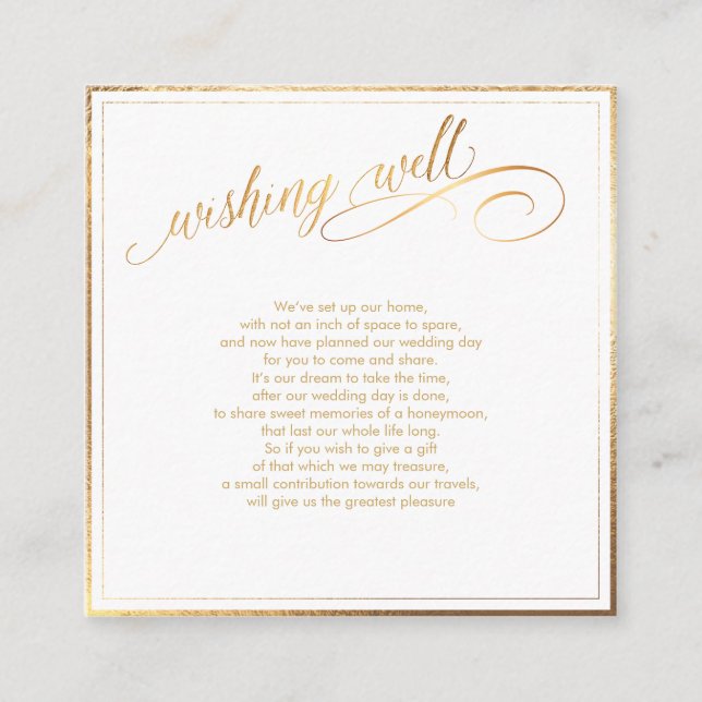 Carte D'accompagnement PixDezines Wishing Well/Marble /White+Gold (Devant)