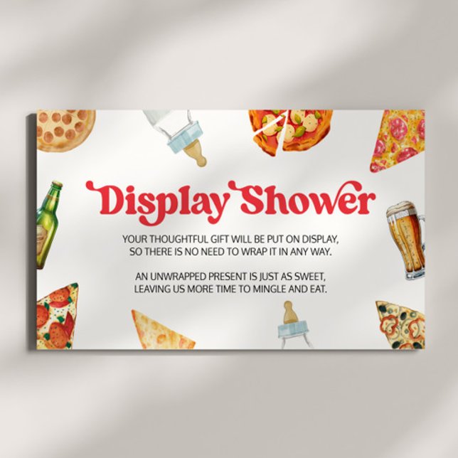 Carte D'accompagnement Pizza Brews Diapers Trop Baby shower Affichage Dou (Créateur téléchargé)
